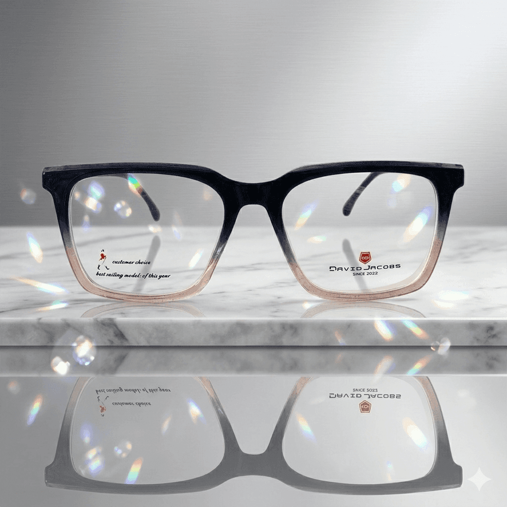 Unisex Square Gradient Glasses Frames – Two-Tone Ombre Eyewear, Premium Lightweight Rectangular Spectacles, Modern Fashion Frames for Men & Women