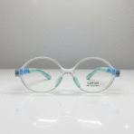 Kids’ Transparent Blue Round Eyeglass Frame – Adjustable & Lightweight Glasses for Children