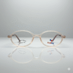 Kids’ Transparent Brown Eyeglass Frame – Lightweight Eye-Shaped Glasses for Children