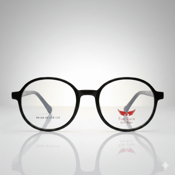 Kids’ Round Black Eyeglass Frame – Lightweight & Stylish Glasses for Children