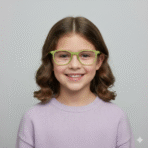Kids’ Square Green Eyeglass Frame – Lightweight & Durable Glasses for Children - Image 4