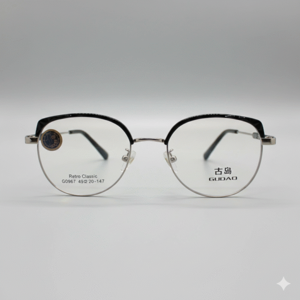 Unisex Fancy Clubmaster Optical Frame – Durable Metal Build