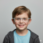 Kids’ Transparent Rectangle Eyeglass Frame with Blue Sticks – Lightweight & Durable Glasses - Image 4