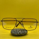 Cartier Thin Black Double Bridge Metallic Frame Glasses with Slim Sticks for Men - Image 2