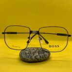 Boss Black Metal Frame Glasses with Thin Comfortable Sticks for Men