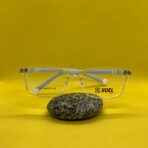 Kids’ Transparent Rectangle Eyeglass Frame with Blue Sticks – Lightweight & Durable Glasses