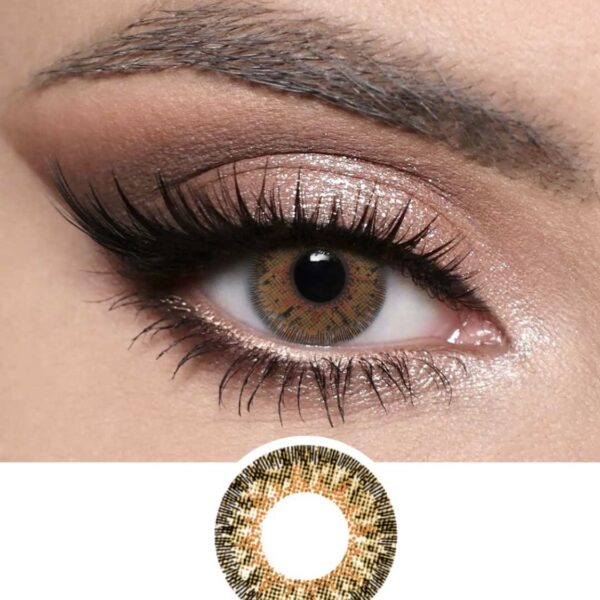 Optiano Pure Hazel Natural Blend Lenses | 6-Month Wear | Made in Korea | 14.2–14.5mm Honey-Gold Contacts