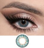 Optiano Spark Turquoise Radiant Lenses | 6-Month Wear | Made in Korea | High-Shine Blue-Green Contacts