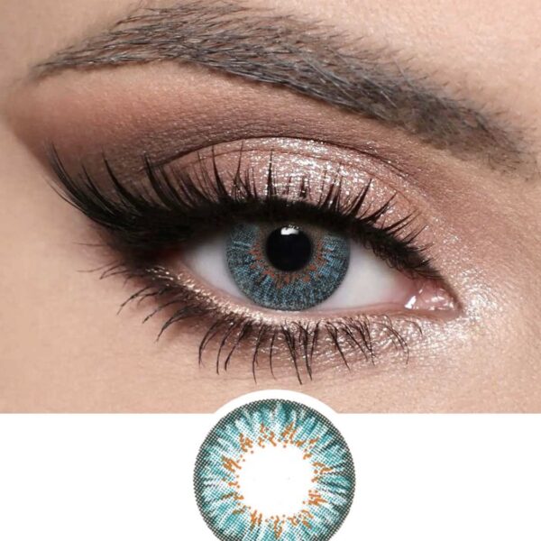 Optiano Spark Turquoise Radiant Lenses | 6-Month Wear | Made in Korea | High-Shine Blue-Green Contacts