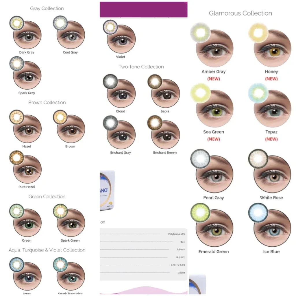 optiano lens colors | optiano lenses shade card | optiano lenses new shades | optiano lens shades