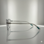 Modern Geometric Crown Panto Eyewear – Translucent Grey - Image 2